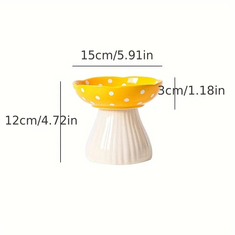 Ceramic Elevate Mushroom Food Bowl