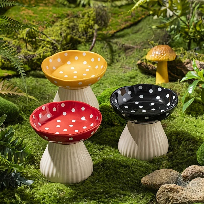Ceramic Elevate Mushroom Food Bowl