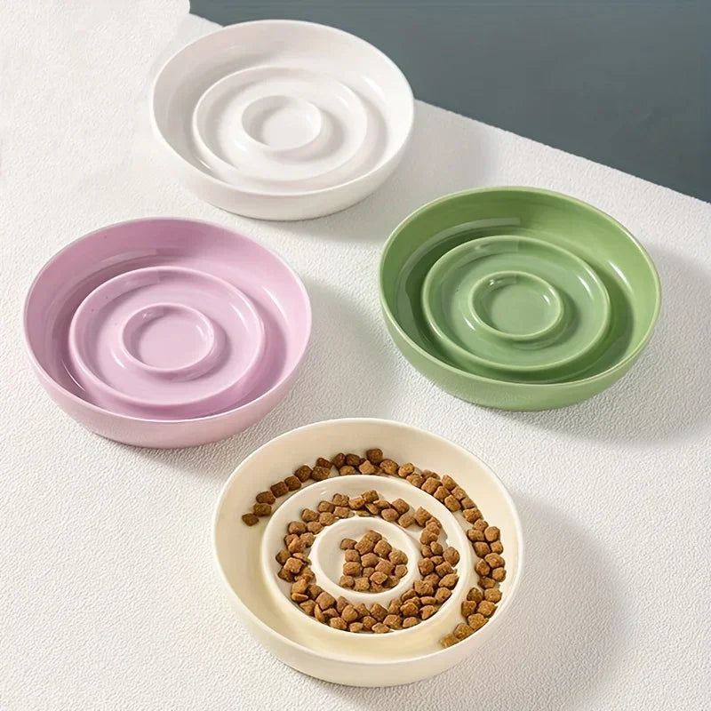 Ceramic Raindrop Slow-Feeder Bowl - 1ct