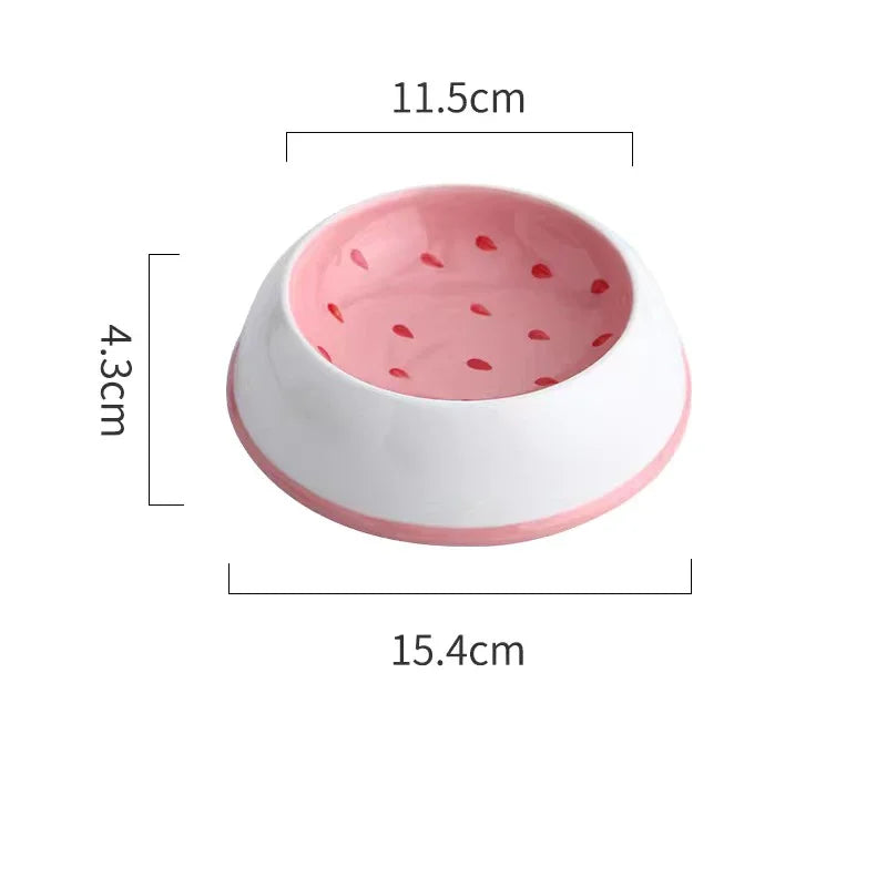 Ceramic Fruit Rabbit Food & Water Bowl - Non-Slip Small Animal Feeding Dish (1ct)
