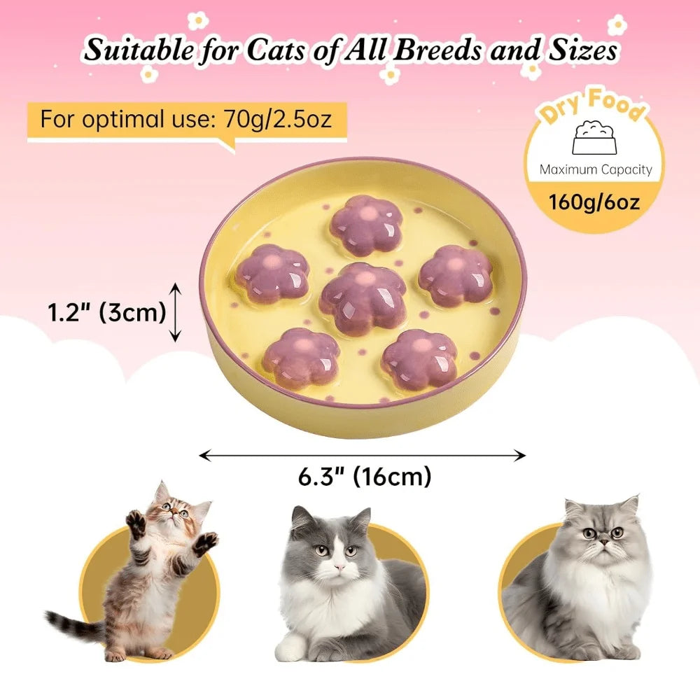 Ceramic Blossom Slow Feeder Dish - 1ct