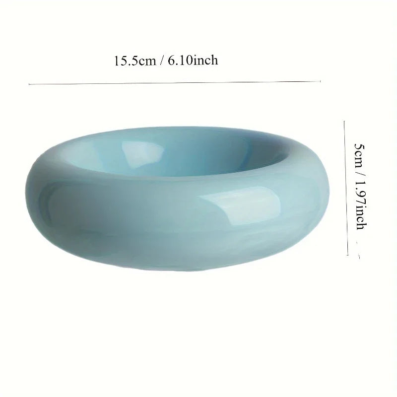 Ceramic Donut Rabbit Food Bowl - 1ct