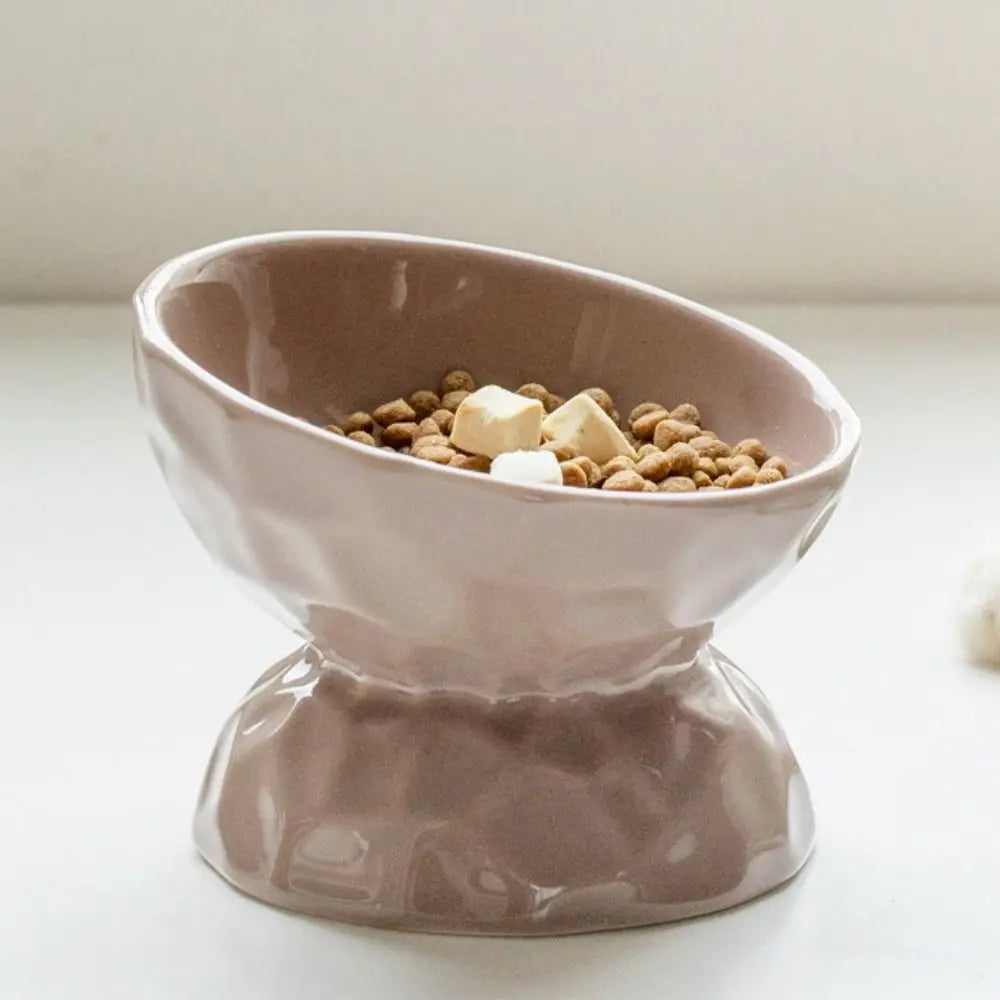 Hammered Ceramic Raised Food/Water Bowl - 1ct