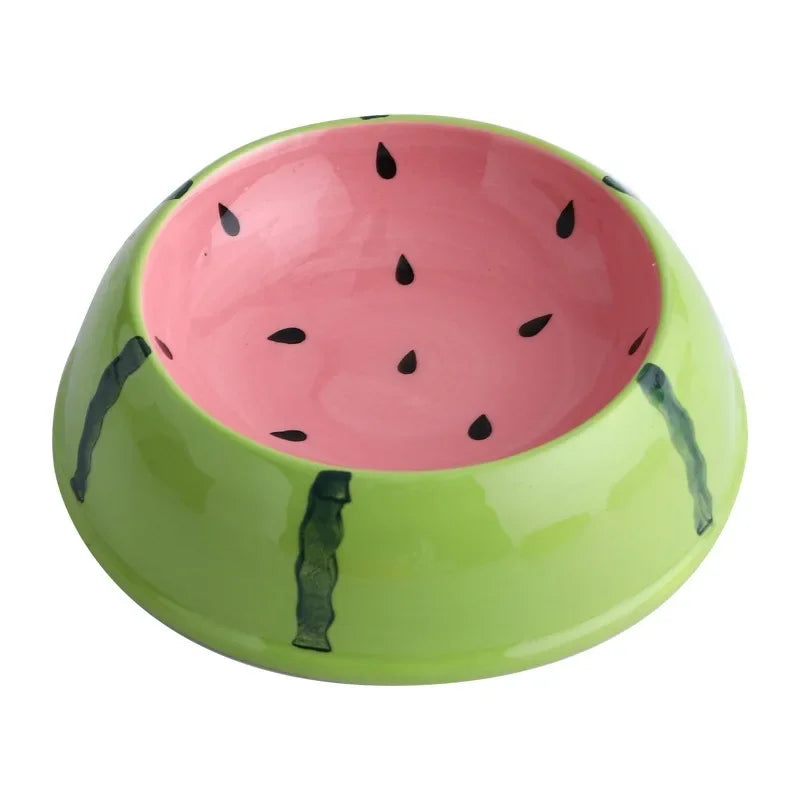 Ceramic Fruit Rabbit Food & Water Bowl - Non-Slip Small Animal Feeding Dish (1ct)