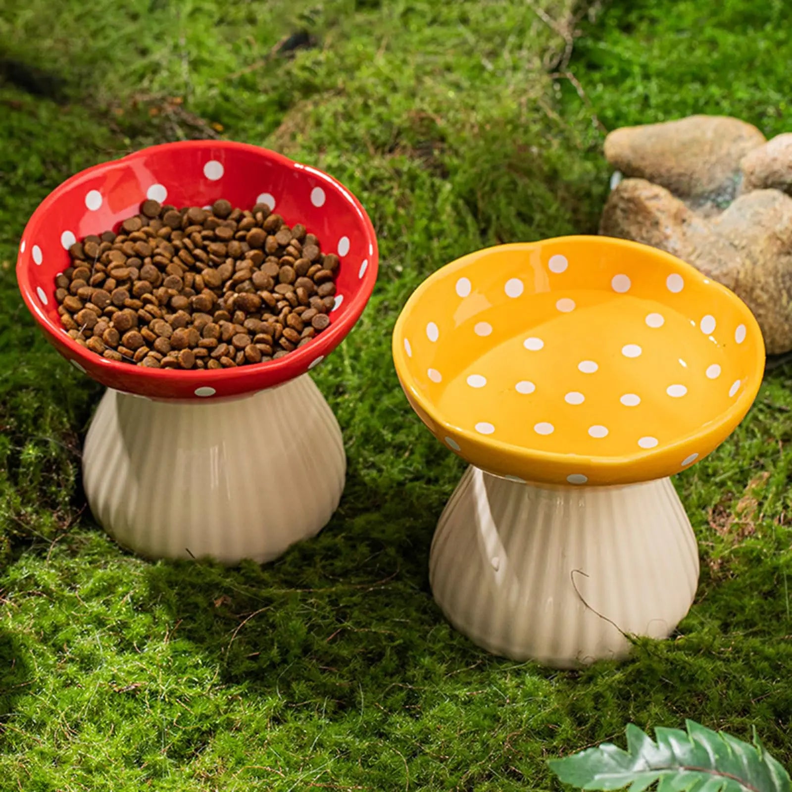 Ceramic Elevate Mushroom Food Bowl
