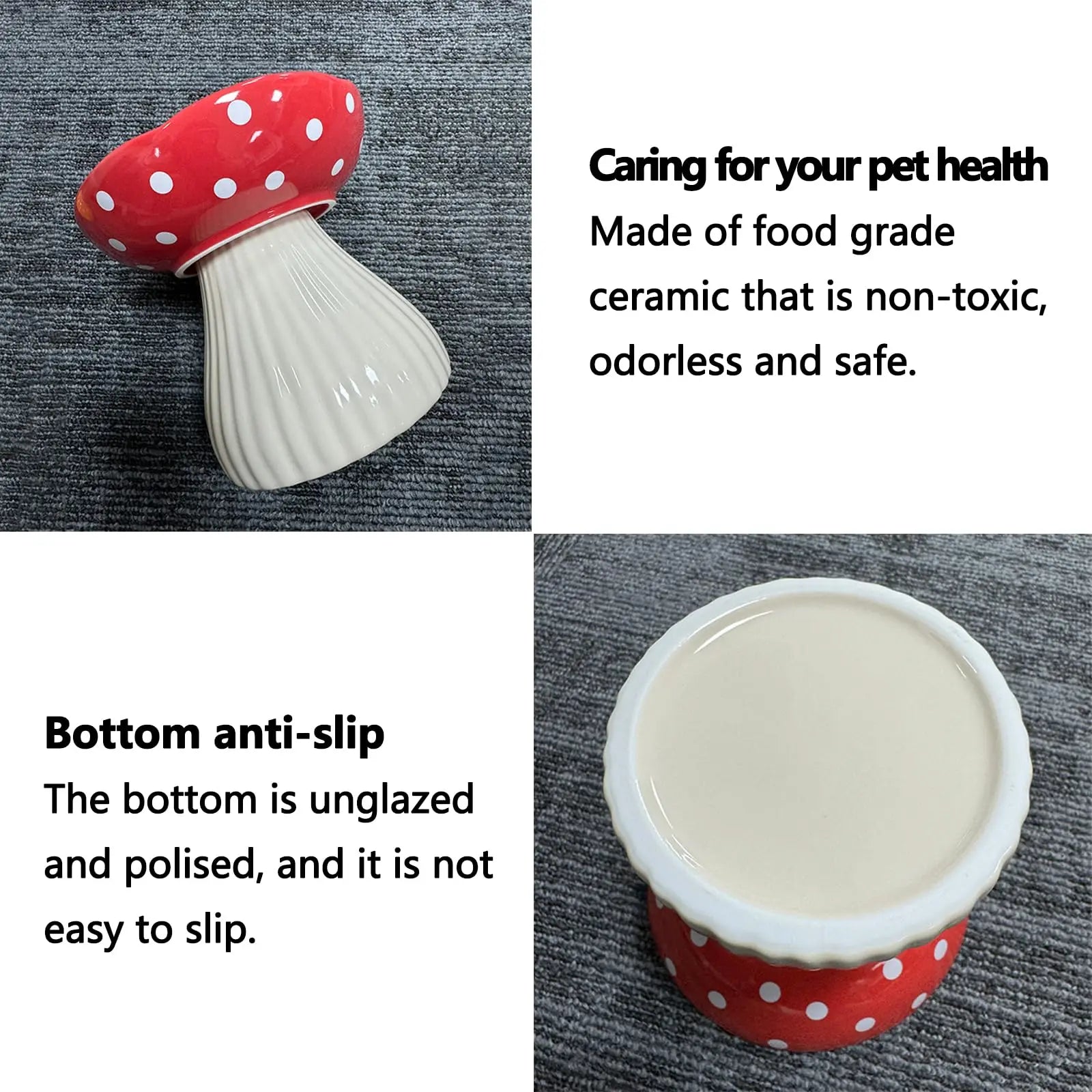 Ceramic Elevate Mushroom Food Bowl