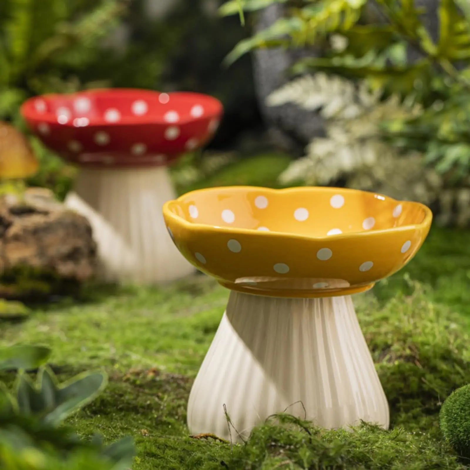 Ceramic Elevate Mushroom Food Bowl
