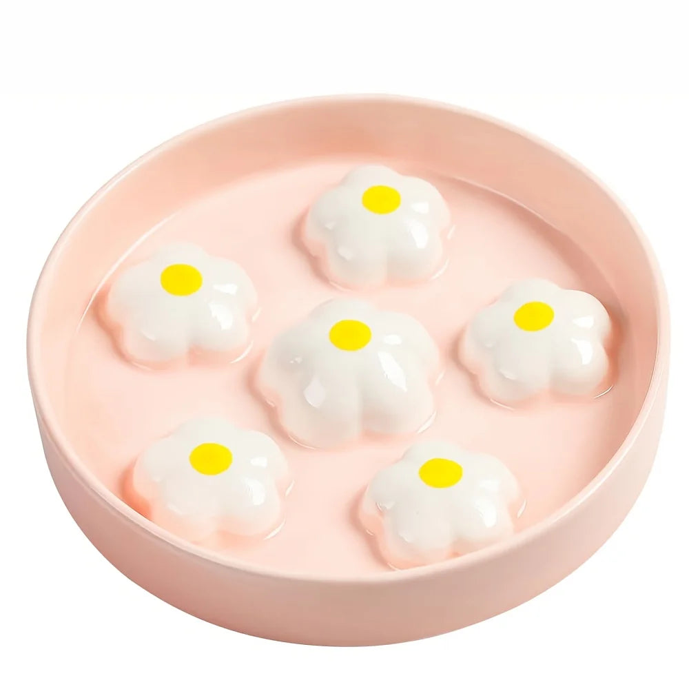 Ceramic Blossom Slow Feeder Dish - 1ct