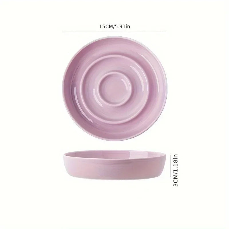 Ceramic Raindrop Slow-Feeder Bowl - 1ct