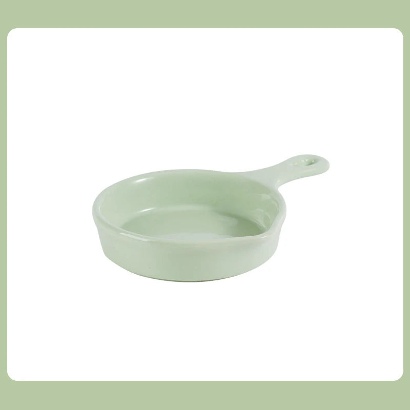Ceramic Pan-Shaped Shallow Food/Water Dish