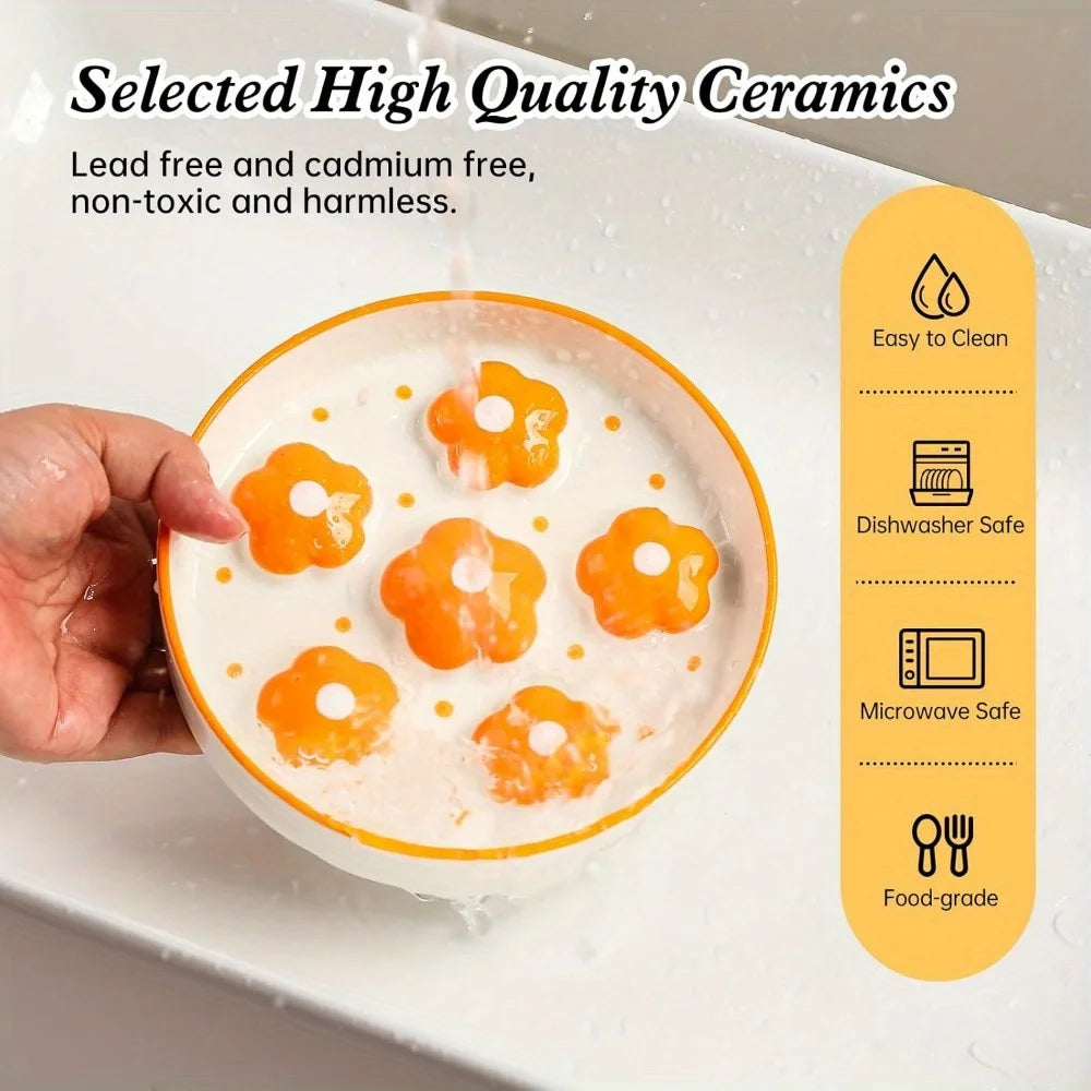 Ceramic Blossom Slow Feeder Dish - 1ct