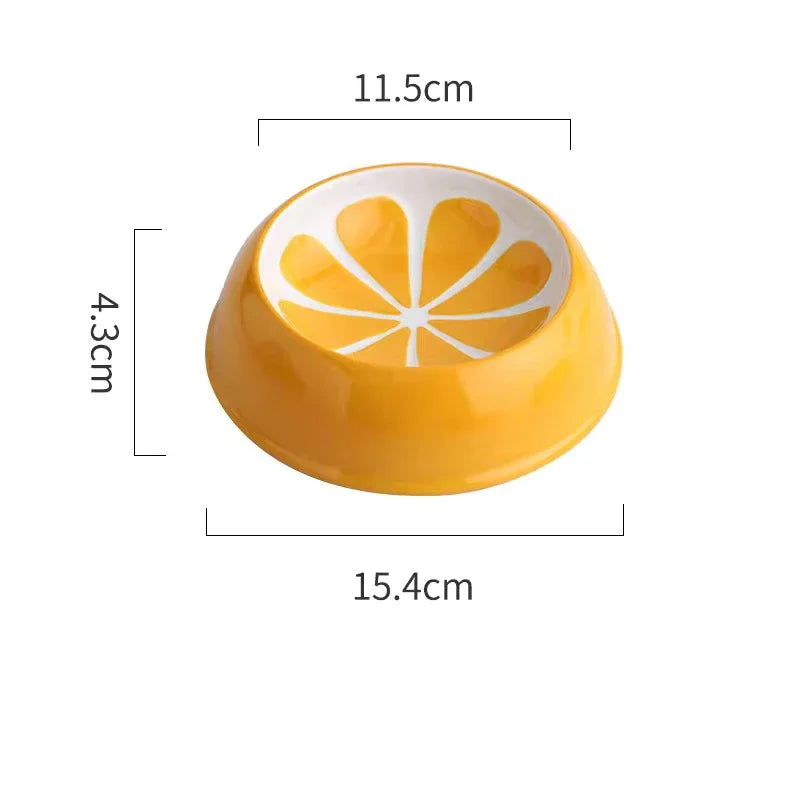 Ceramic Fruit Rabbit Food & Water Bowl - Non-Slip Small Animal Feeding Dish (1ct)