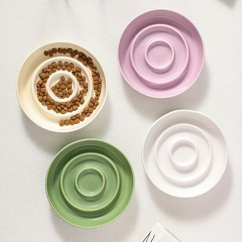Ceramic Raindrop Slow-Feeder Bowl - 1ct