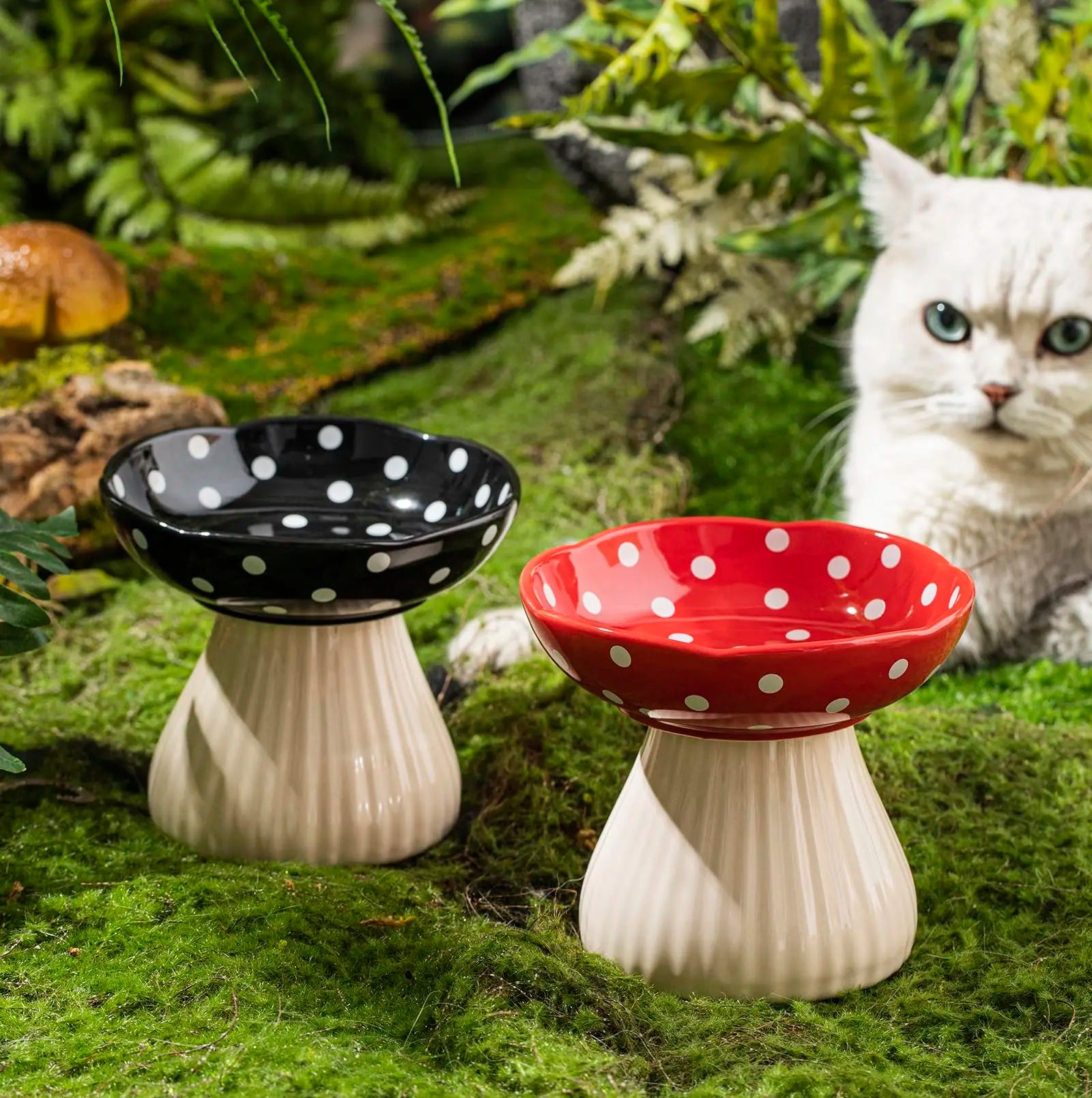 Ceramic Elevate Mushroom Food Bowl