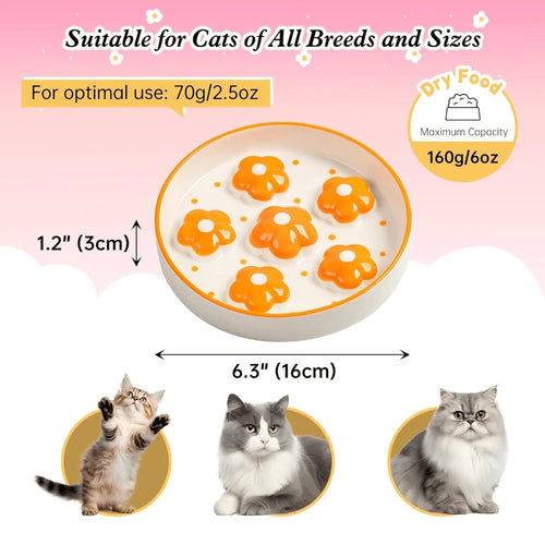 Ceramic Blossom Slow Feeder Dish - 1ct