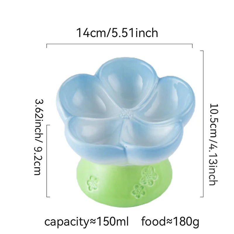 Handmade Ceramic Blossom Sectioned Food Bowl - 1ct