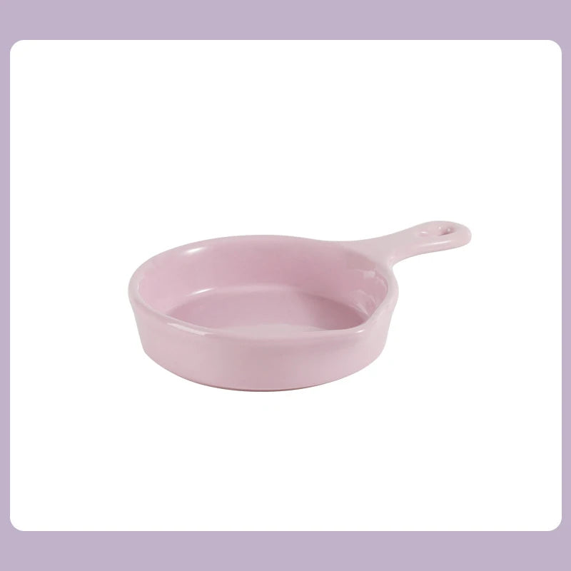 Ceramic Pan-Shaped Shallow Food/Water Dish