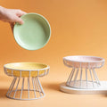 Ceramic Raised Shallow Bowl & Stand - 1 set