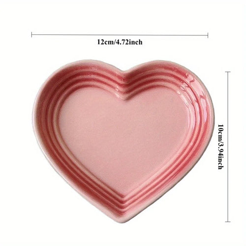 Ceramic Heart-Shaped Food Dish - 1ct