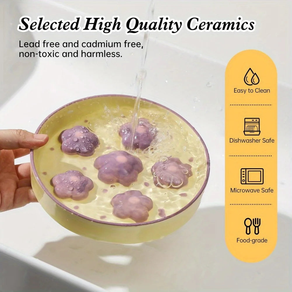 Ceramic Blossom Slow Feeder Dish - 1ct