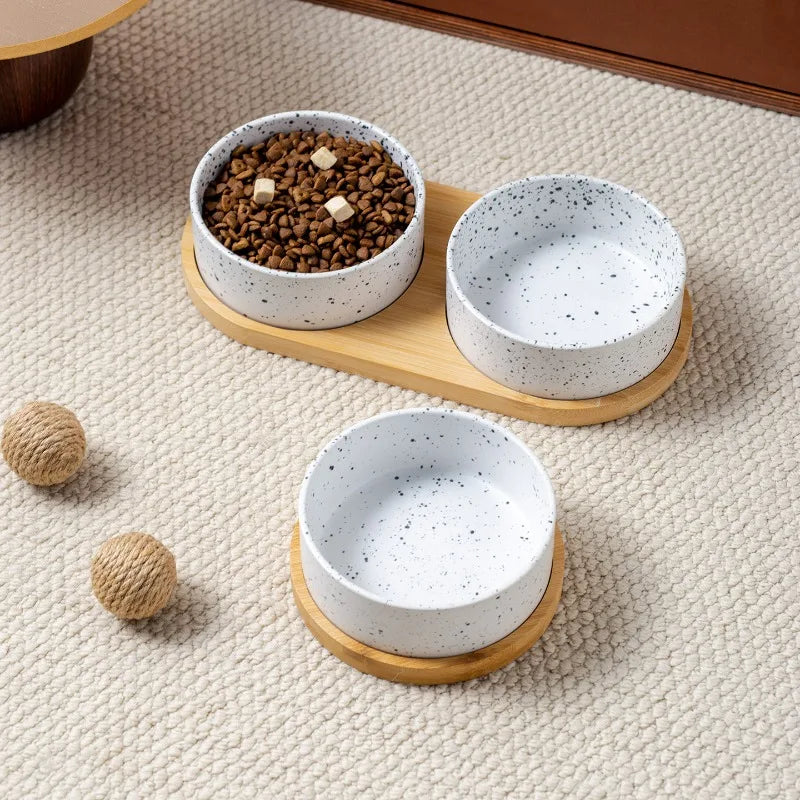Speckled Food/Water Bowl (w/ Optional Tray)